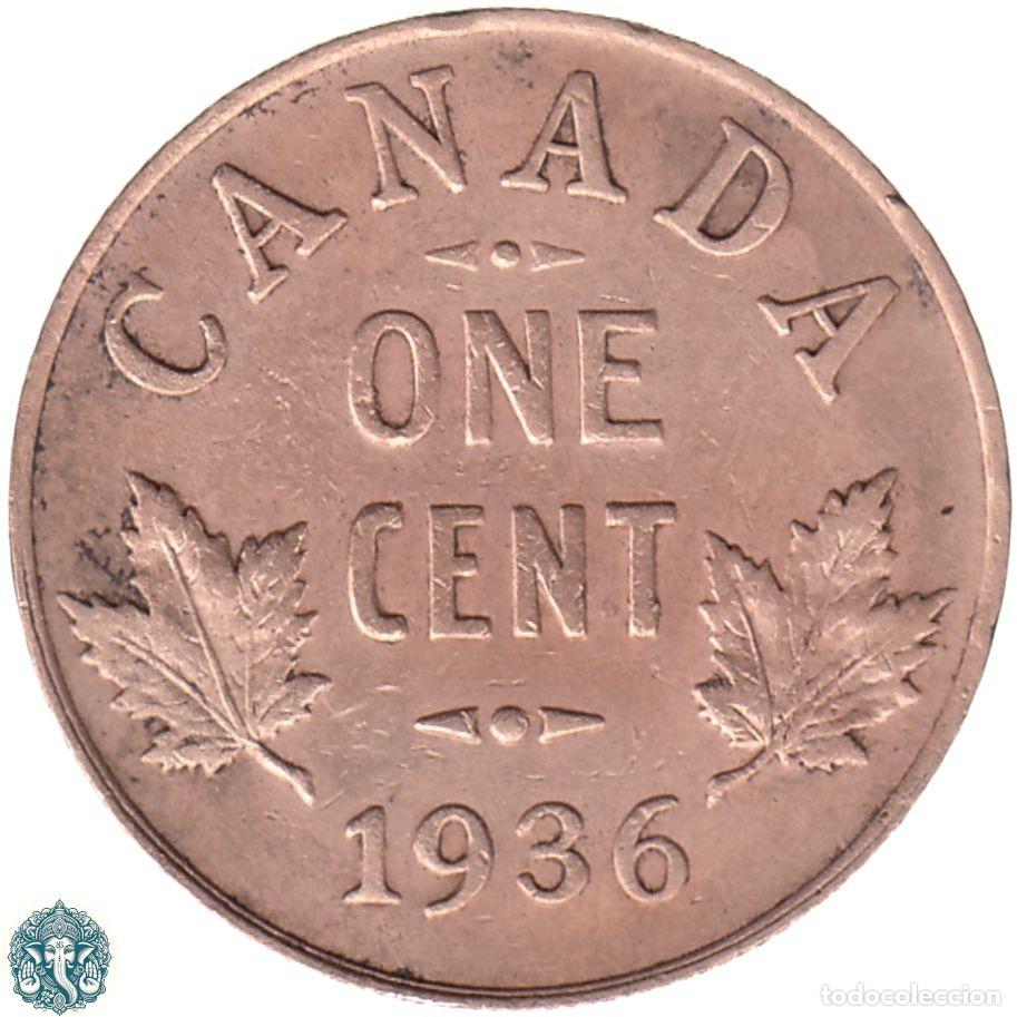 Monedas antiguas de Am&eacute;rica: CANAD&Aacute; 1 Centavo 1936 Jorge V KM#28