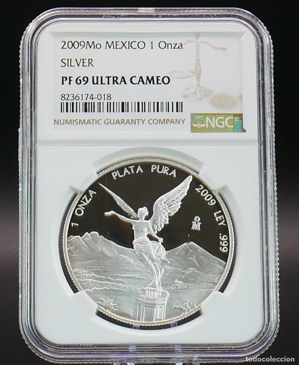 Monedas antiguas de Am&eacute;rica: M&eacute;xico 2009 Libertad Proof 1 Onza Plata NGC PF69 Ultra Cameo &ndash; Tirada 10.000