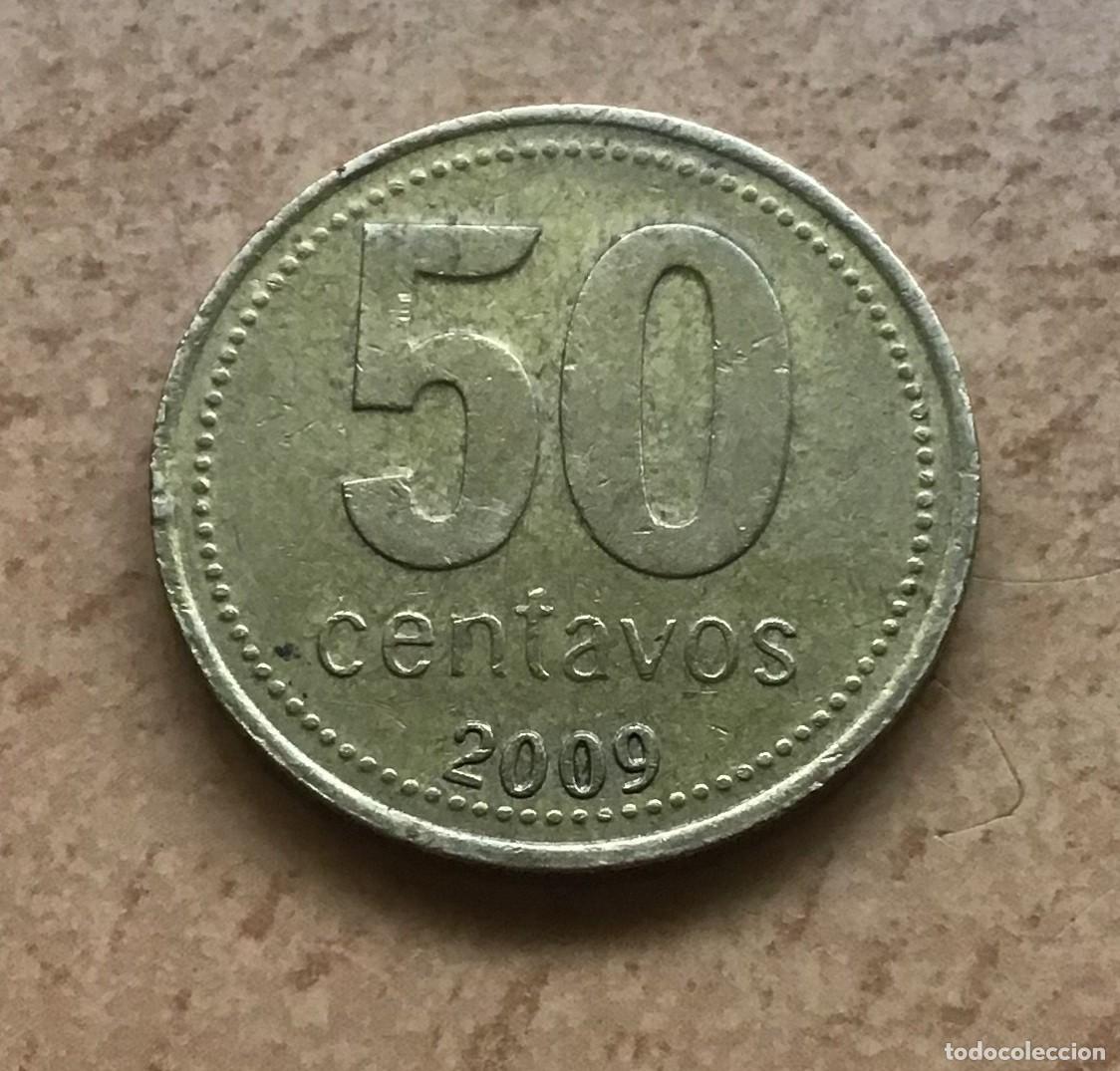 Monedas antiguas de Am&eacute;rica: 50 centavos de Argentina. A&ntilde;o 2009