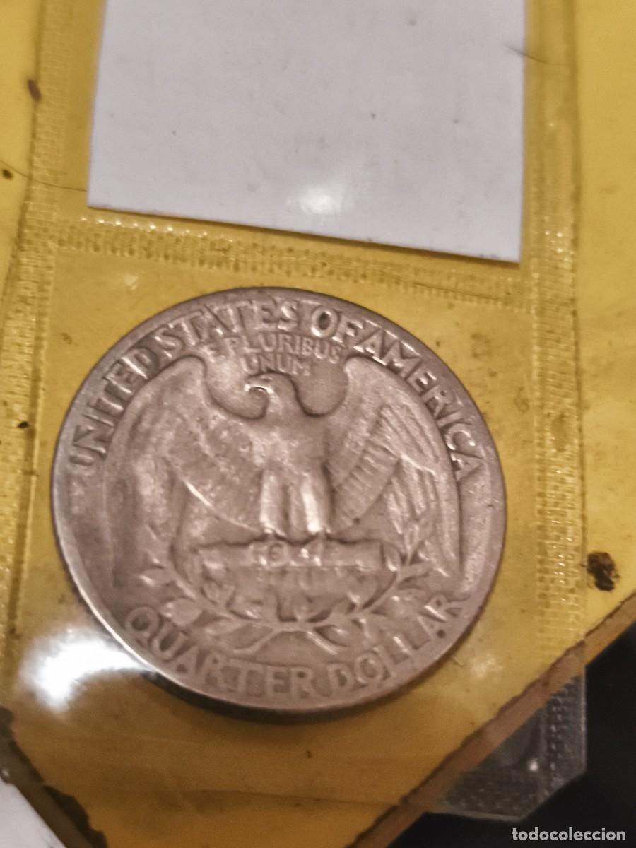 Monedas antiguas de Am&eacute;rica: Moneda de 25 centavos de 1941 de platt - Foto 2