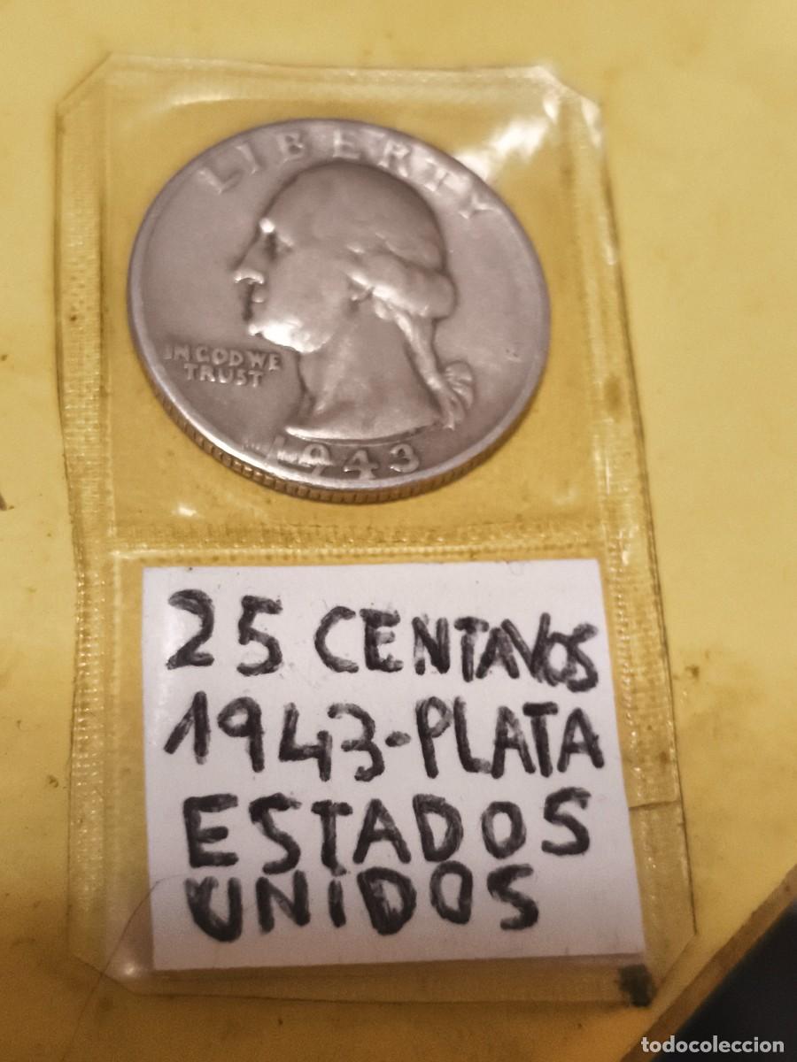 Monedas antiguas de Am&eacute;rica: Moneda de 25 centavos de 1941 de platt - Foto 3