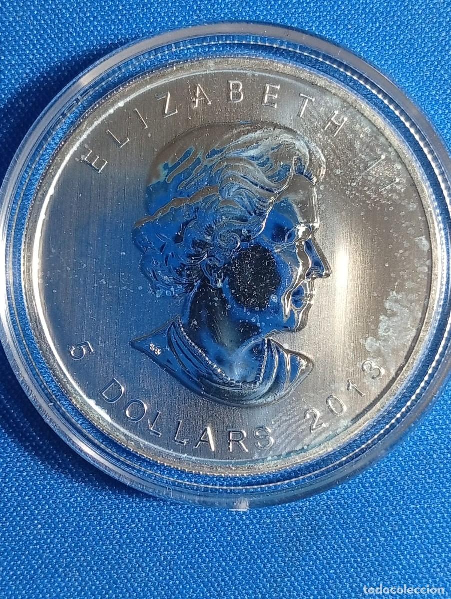 Monedas antiguas de Am&eacute;rica: Onza de plata 9999, Maple Leaf, Canad&aacute; a&ntilde;o: 2013 - Foto 2