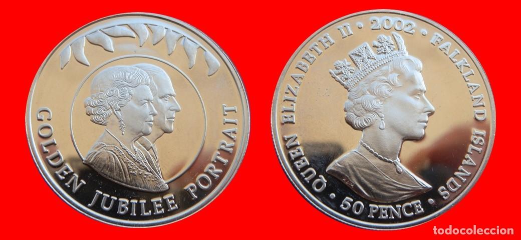 Monedas antiguas de Am&eacute;rica: 50 PENIQUES PENCE 2002 SIN CIRCULAR ISLAS MALVINAS FALKLAND-9581SC