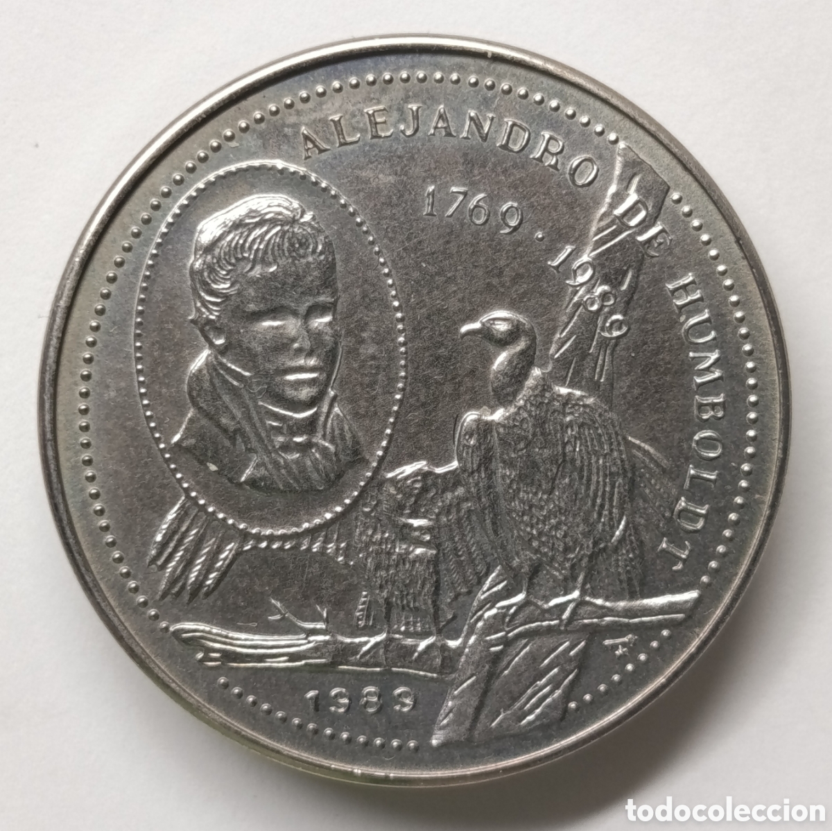 Monedas antiguas de Am&eacute;rica: CUBA. 1 PESO 1989 &ldquo;ALEXANDER VON HUMBOLDT&rdquo;. COBRE-N&Iacute;QUEL. RARA.