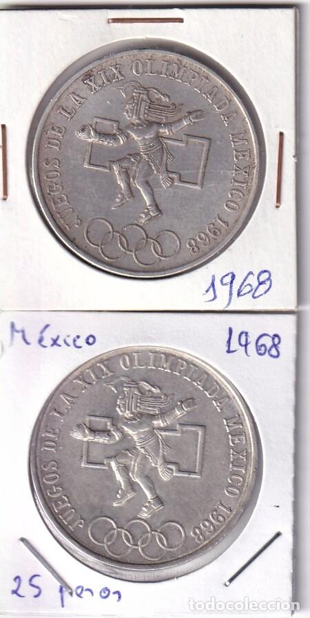 Monedas antiguas de Am&eacute;rica: MEXICO. Dos monedas de 25 Pesos de Plata 'OLIMPIADA' de 1968. MBC.