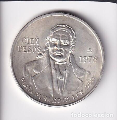 Monedas antiguas de Am&eacute;rica: MEXICO. Moneda de 100 Pesos de Plata de 1978. EBC.
