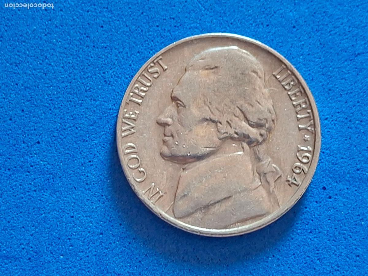 Monedas antiguas de Am&eacute;rica: MONEDA USA. Estados unidos. Five cents. 5 centavos. A&ntilde;o 1964. Circulada