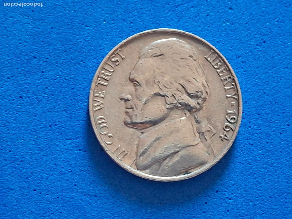 Monedas antiguas de Am&eacute;rica: MONEDA USA. Estados unidos. Five cents. 5 centavos. A&ntilde;o 1964. Circulada