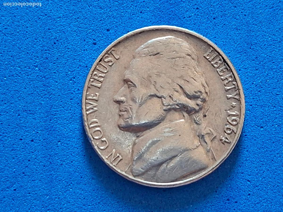 Monedas antiguas de Am&eacute;rica: MONEDA USA. Estados unidos. Five cents. 5 centavos. A&ntilde;o 1964. Circulada