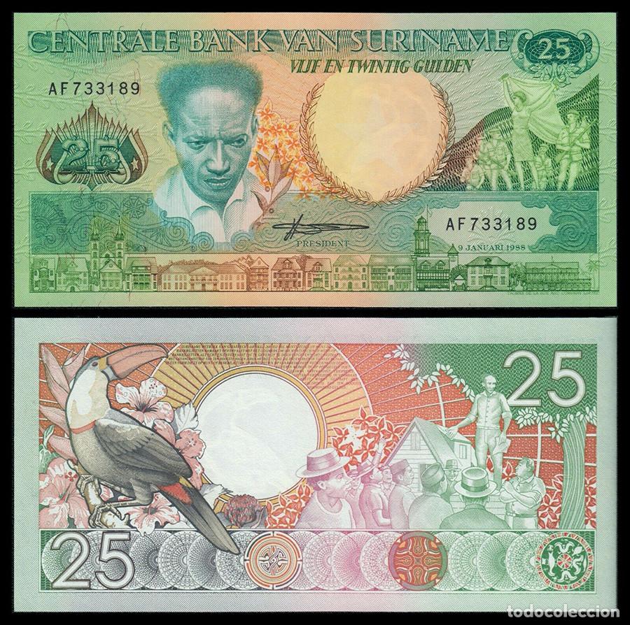Monete antiche di America: BILLETE SURINAM - 25 GULDEN - 1988 - NO CIRCULADO