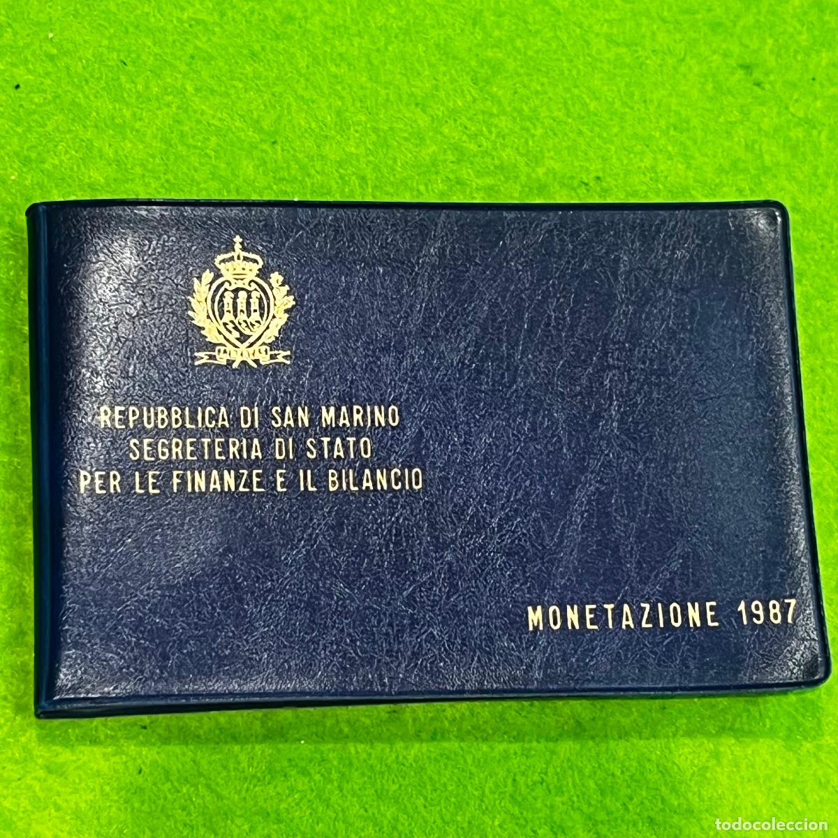 Monedas antiguas de Am&eacute;rica: San Marino cartera 1, 2, 5, 10, 20, 50, 100, 200, 500 y 1000 liras 1 plata, 1987 Roma,