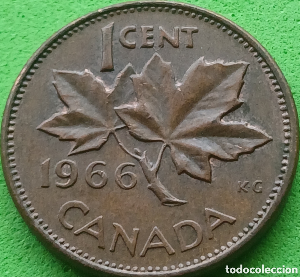 Monedas antiguas de Am&eacute;rica: Canad&aacute; 1 cent 1966 km#59