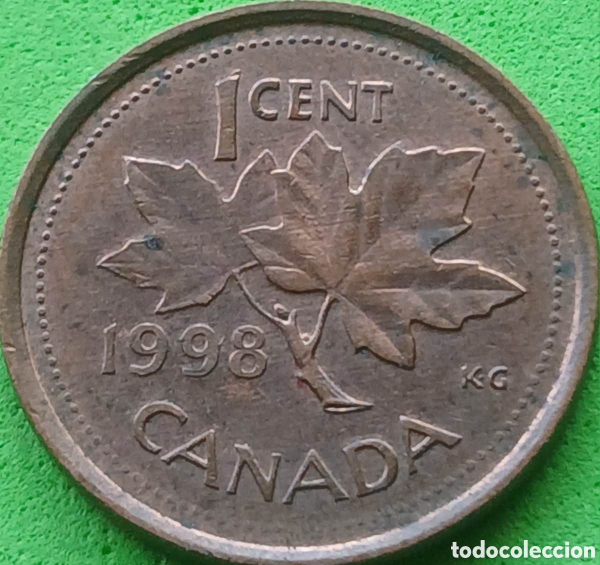 Monedas antiguas de Am&eacute;rica: Canad&aacute; 1 cent 1998 km#289 sin marca de ceca