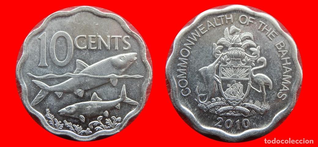 Monedas antiguas de Am&eacute;rica: 10 CENTAVOS CENTS CENTIMOS 2010 SIN CIRCULAR BAHAMAS-9589SC