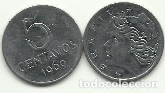 Monedas antiguas de Am&eacute;rica: BRASIL - 5 CENTAVOS - 1969 - NIQUEL - FOTOS