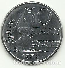 Monedas antiguas de Am&eacute;rica: BRASIL - 50 CENTAVOS - 1976 - FOTOS