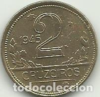 Monedas antiguas de Am&eacute;rica: BRASIL - 2 CRUZEIROS - 1945 - FOTOS