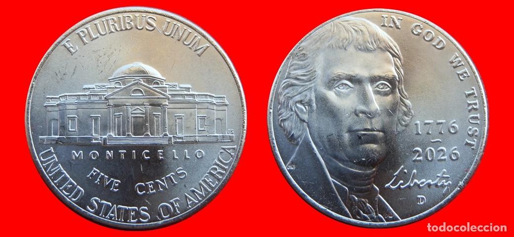 Monedas antiguas de Am&eacute;rica: 5 CENTAVOS 2026-D INDEPENDENCIA SIN CIRCULAR USA-9071SC