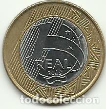 Monedas antiguas de Am&eacute;rica: BRASIL - 1 REAL - 2008 - BIMETALICA - FOTOS