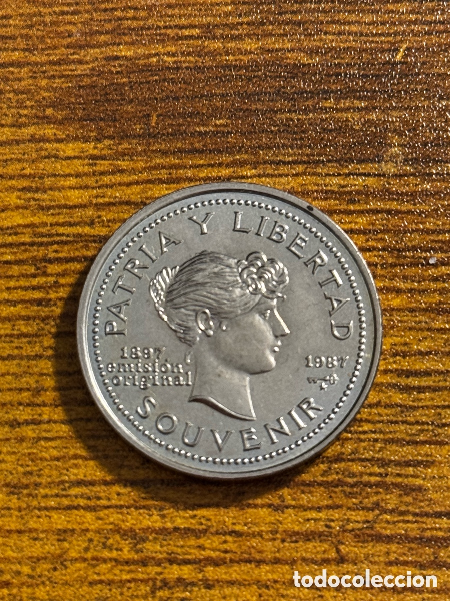 Monedas antiguas de Am&eacute;rica: 1 peso 1987 Souvenir. Cuba. ECA. SC. Cobre Niquel