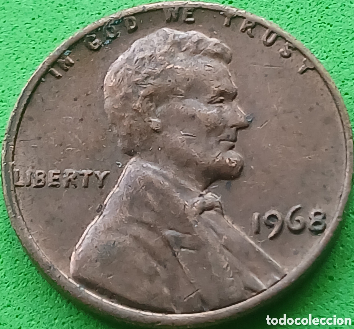 Monedas antiguas de Am&eacute;rica: USA one cent 1968 km#201 sin marca de ceca