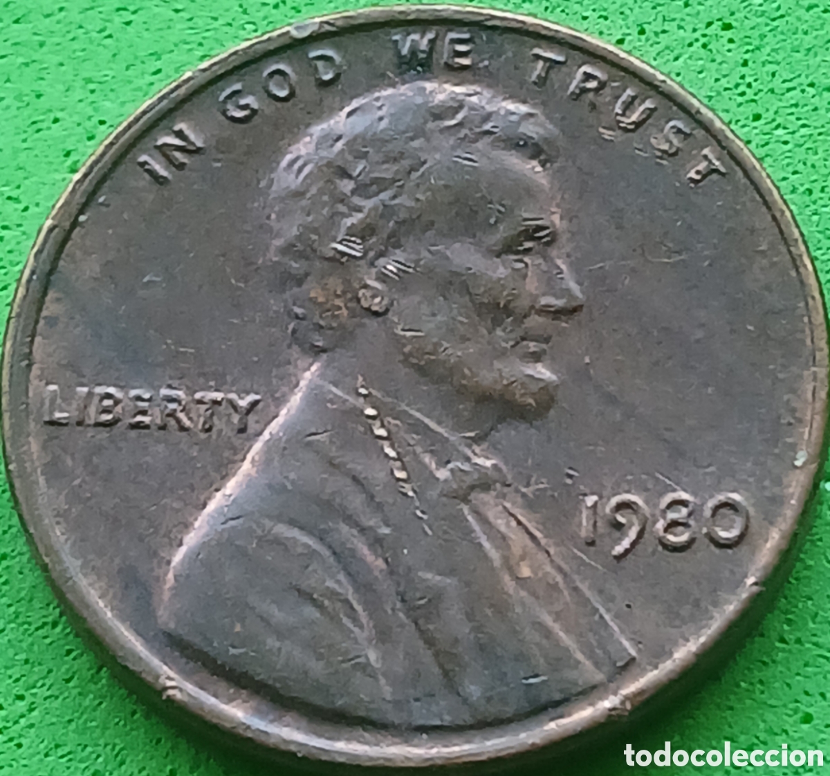 Monedas antiguas de Am&eacute;rica: USA one cent 1980 km#201 sin marca de ceca