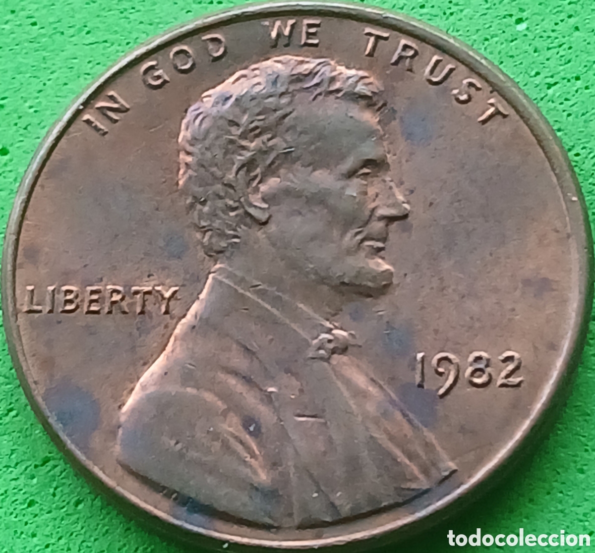 Monedas antiguas de Am&eacute;rica: USA one cent 1982 km#201 sin marca de ceca