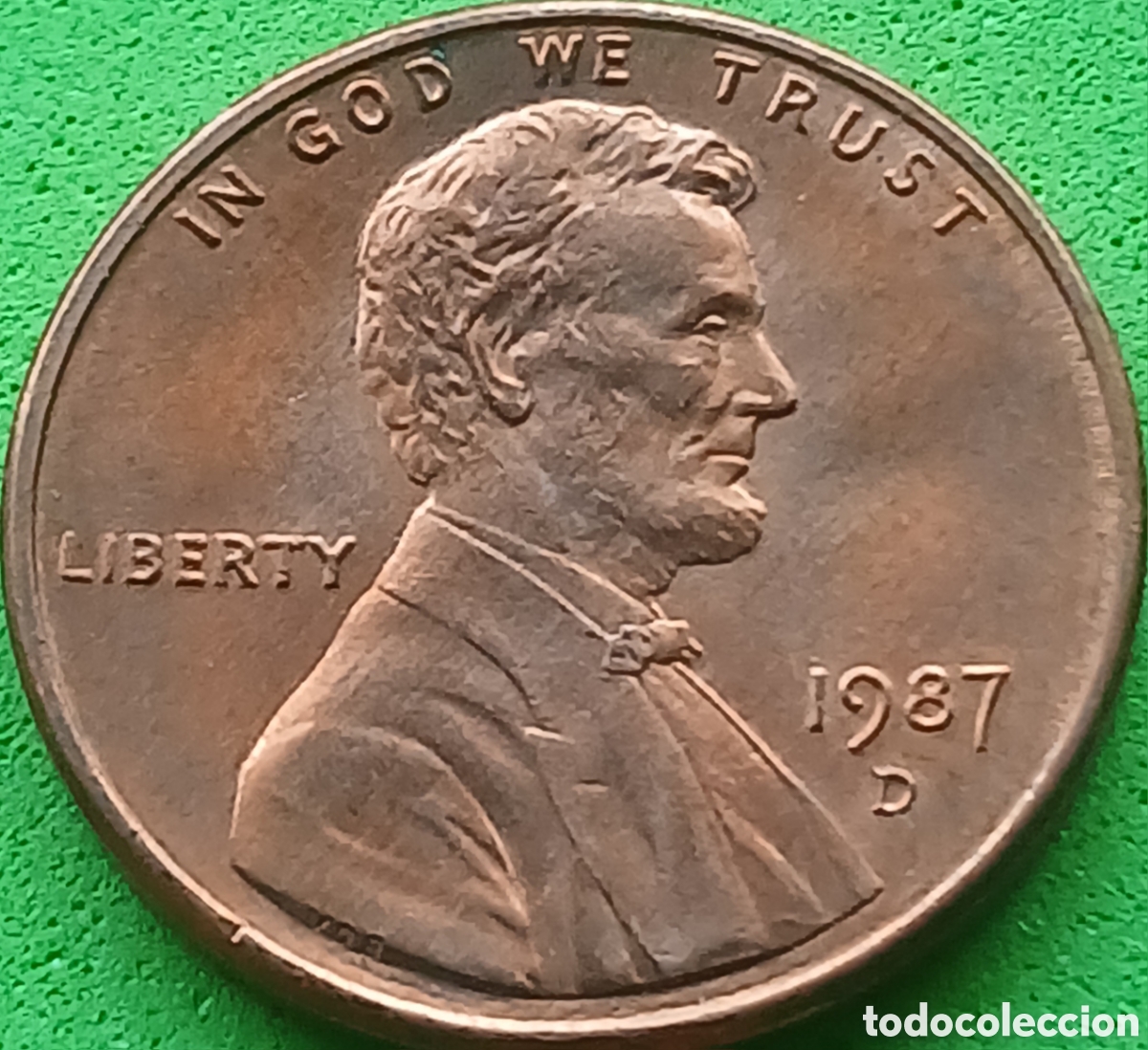 Monedas antiguas de Am&eacute;rica: USA one cent 1987 D km#201b