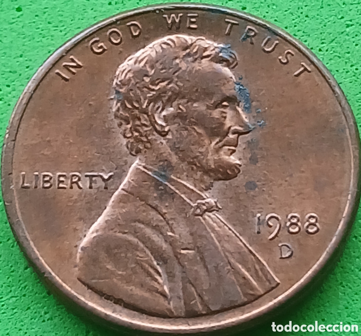 Monedas antiguas de Am&eacute;rica: USA one cent 1988 D km#201b