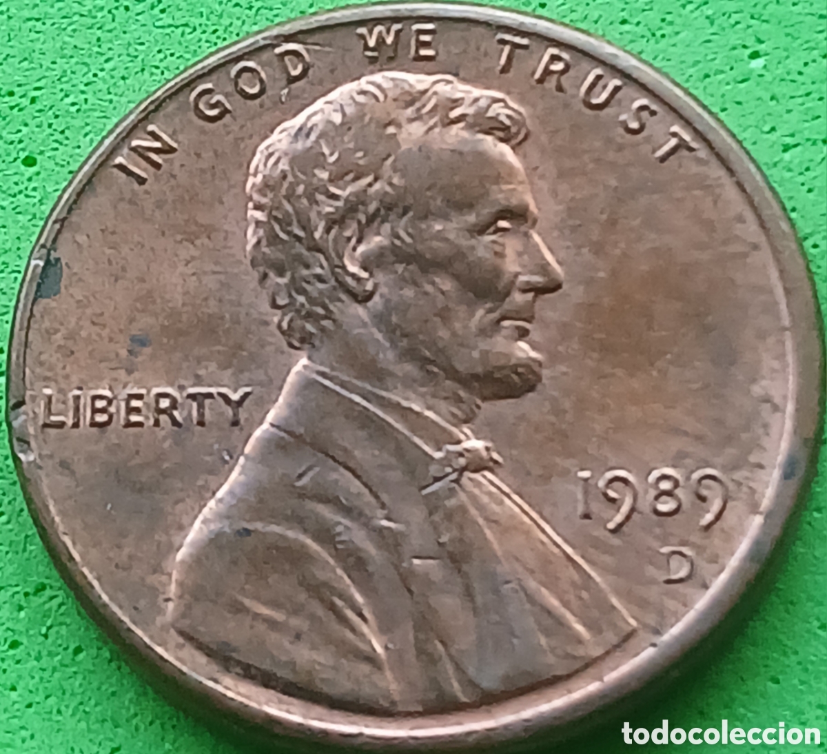 Monedas antiguas de Am&eacute;rica: USA one cent 1989 D km#201b