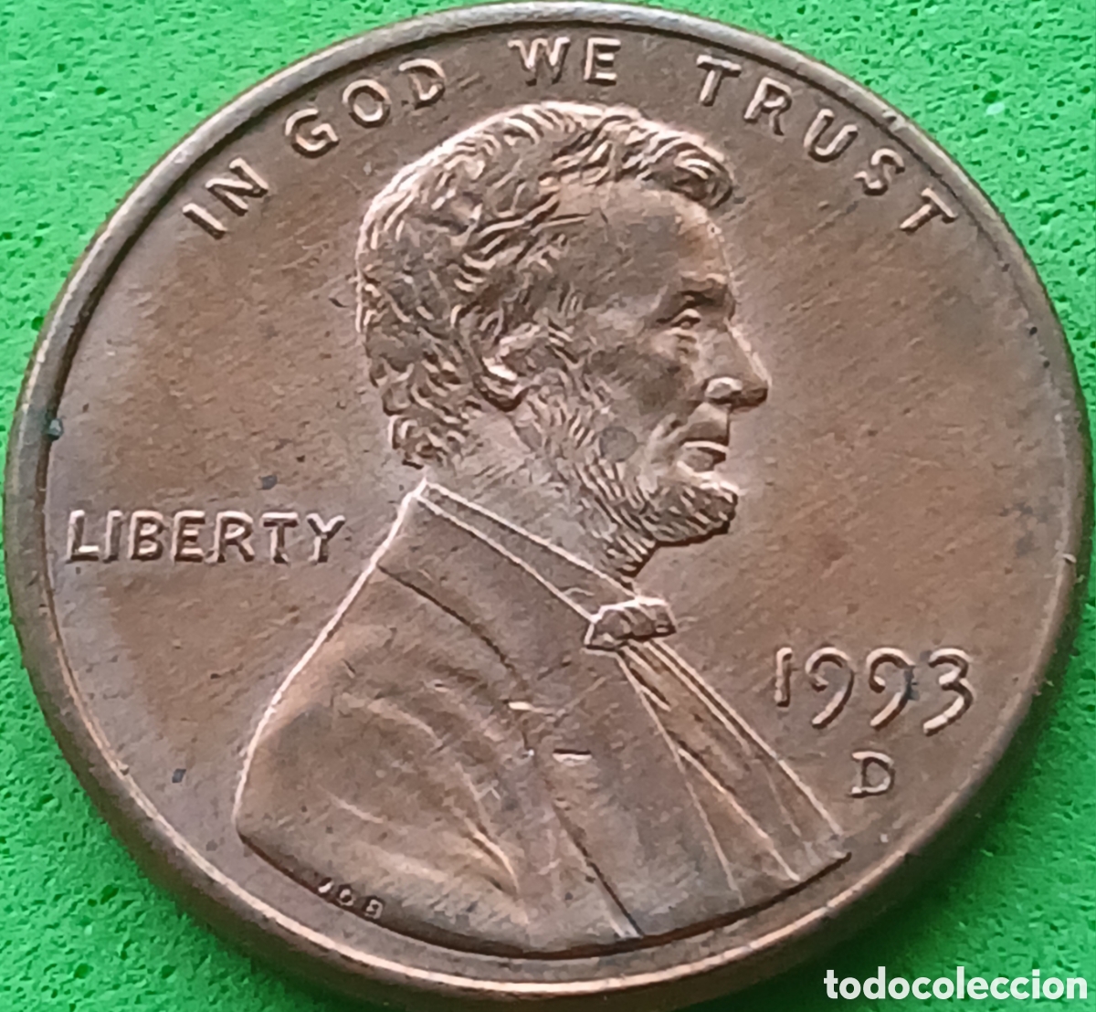 Monedas antiguas de Am&eacute;rica: USA one cent 1993 D km#201b