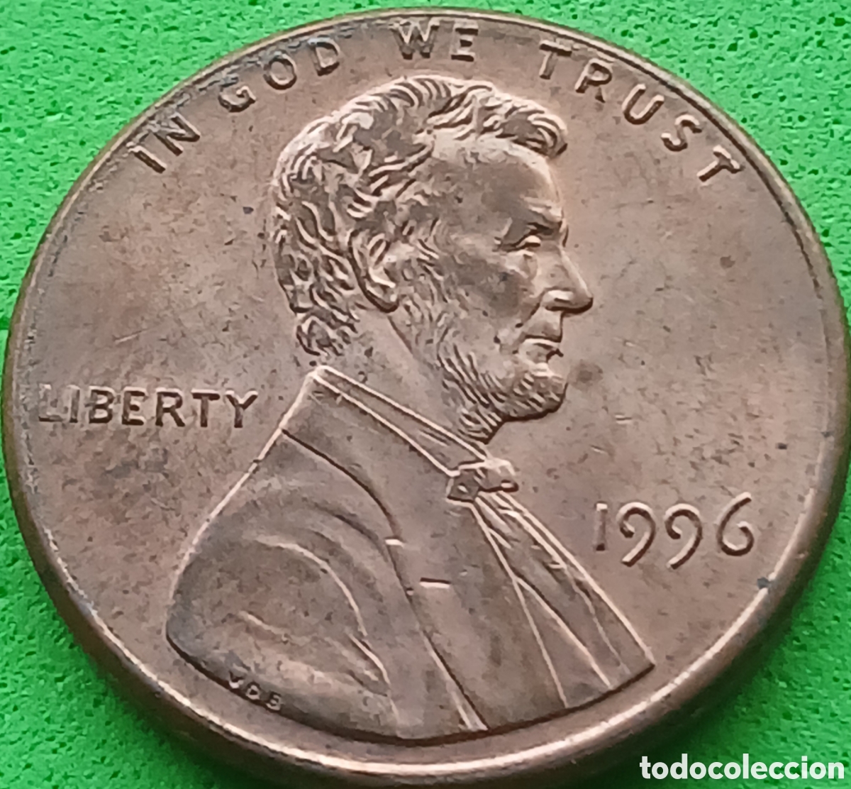 Monedas antiguas de Am&eacute;rica: USA one cent 1996 km#201b sin marca de ceca
