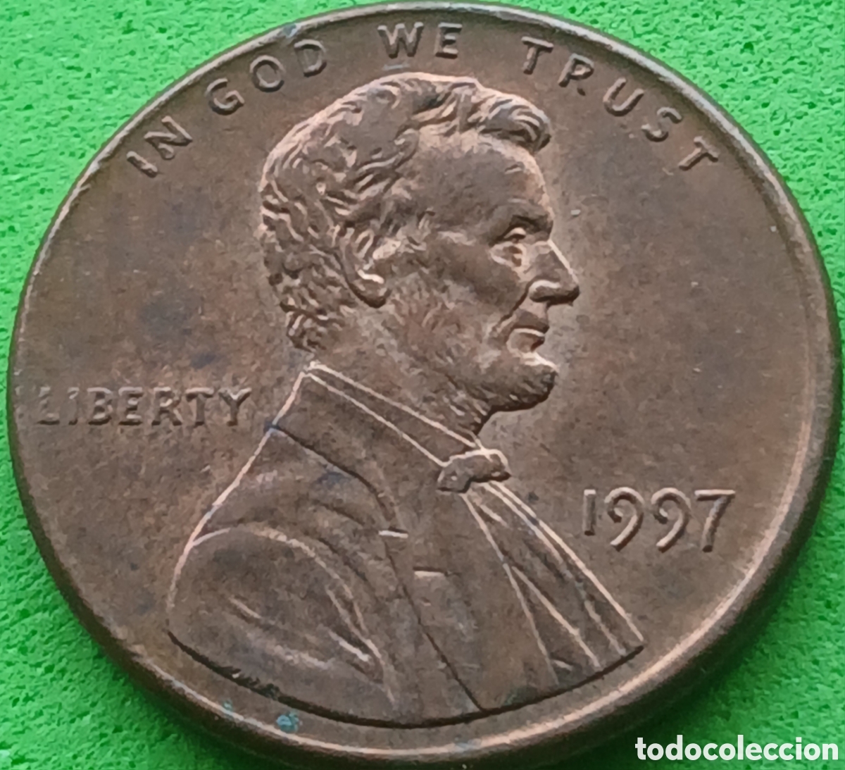 Monedas antiguas de Am&eacute;rica: USA one cent 1997 km#201b sin marca de ceca