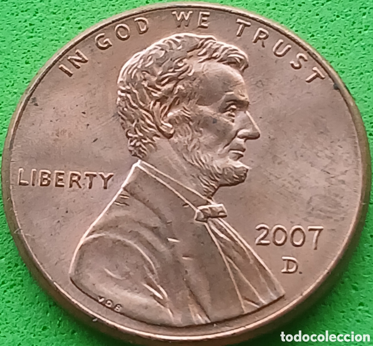 Monedas antiguas de Am&eacute;rica: USA one cent 2007 D km#201b