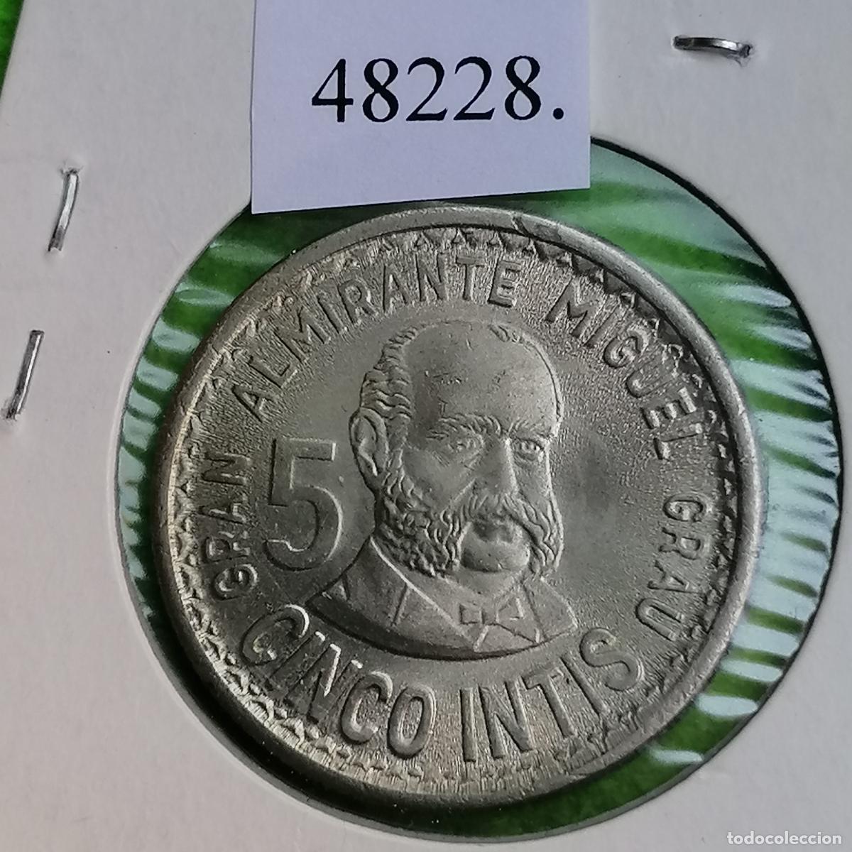 Monedas antiguas de Am&eacute;rica: Per&uacute; 5 intis 1988. ....