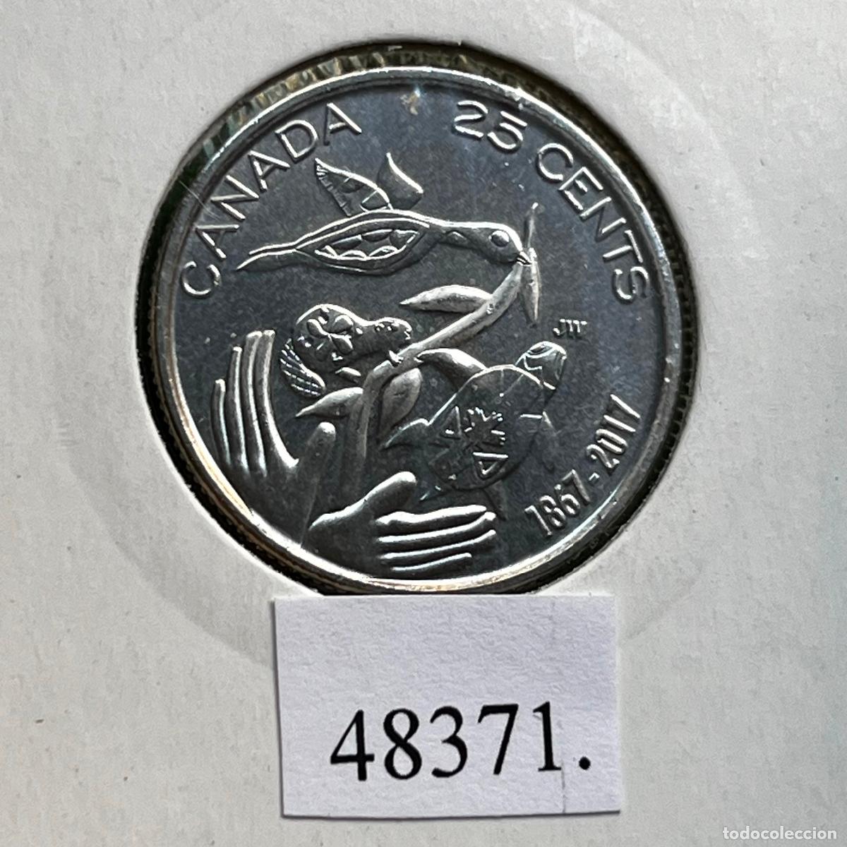 Monedas antiguas de Am&eacute;rica: Canada 25 c&eacute;ntimos 2017, esperanza por un futuro verde, una moneda, 48371 2
