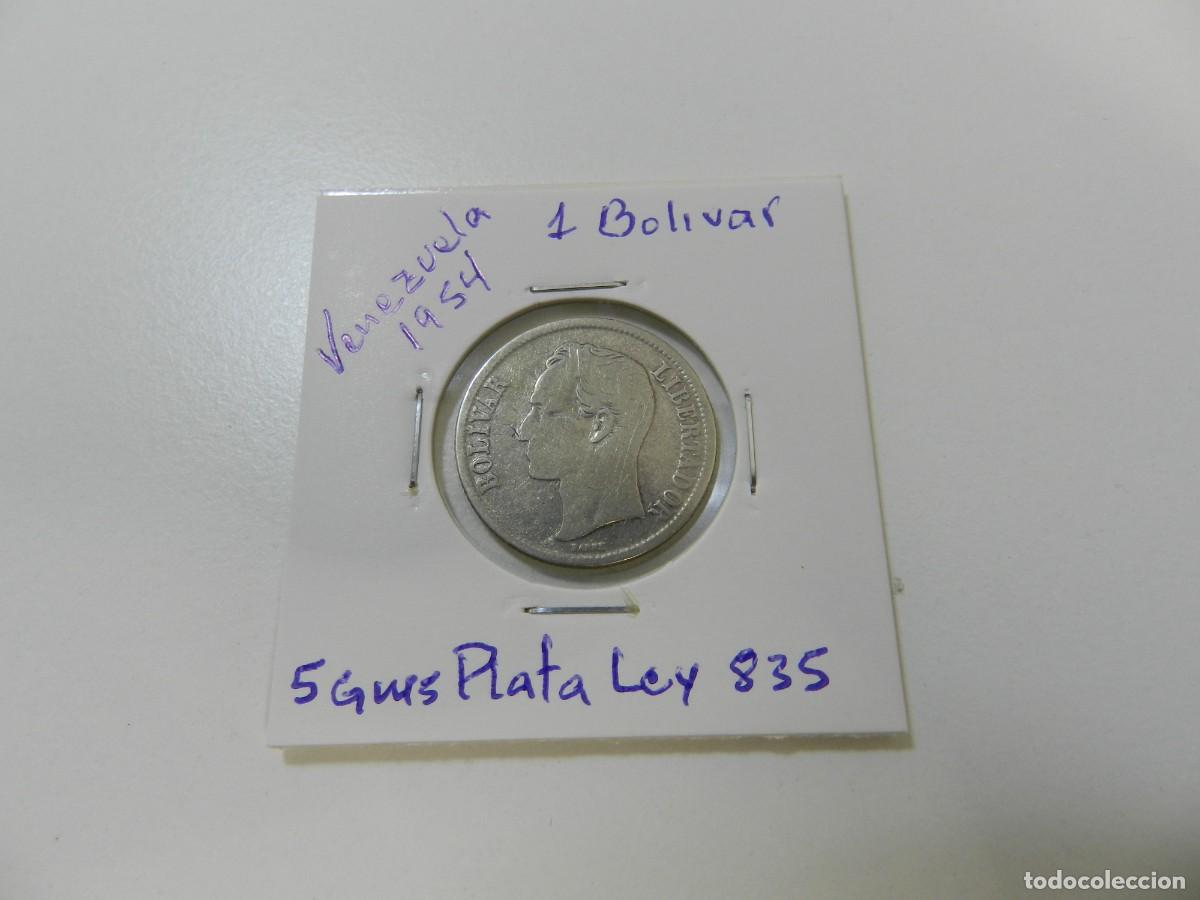 Monedas antiguas de Am&eacute;rica: Moneda 1 bol&iacute;var 1954 (plata)