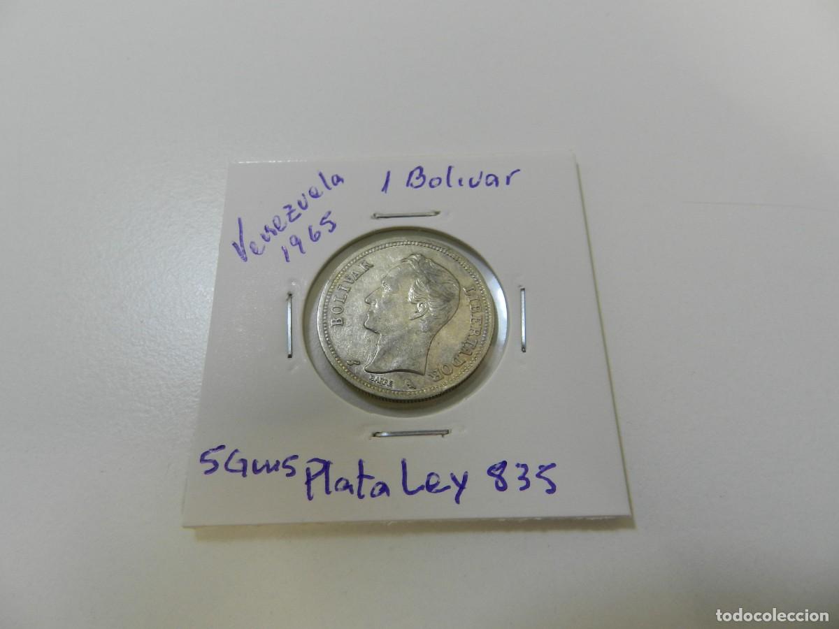 Monedas antiguas de Am&eacute;rica: Moneda 1 bol&iacute;var 1965 (plata)