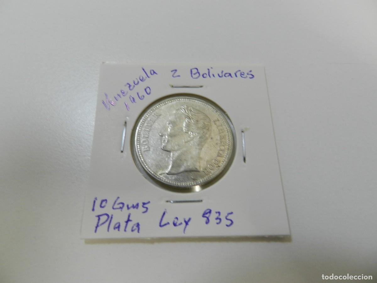 Monedas antiguas de Am&eacute;rica: Moneda 2 bol&iacute;vares 1960 (plata)