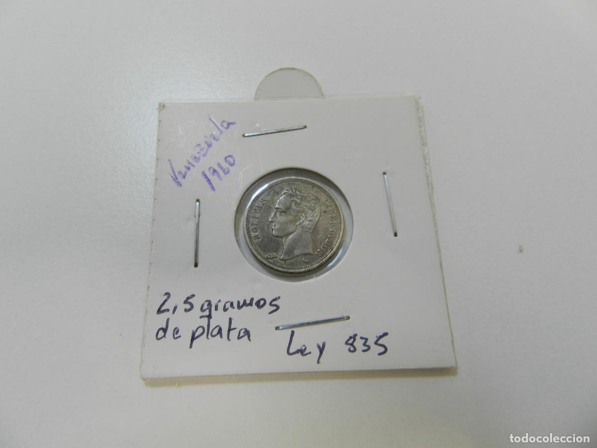 Monedas antiguas de Am&eacute;rica: Moneda 50 c&eacute;ntimos Venezuela 1960 plata
