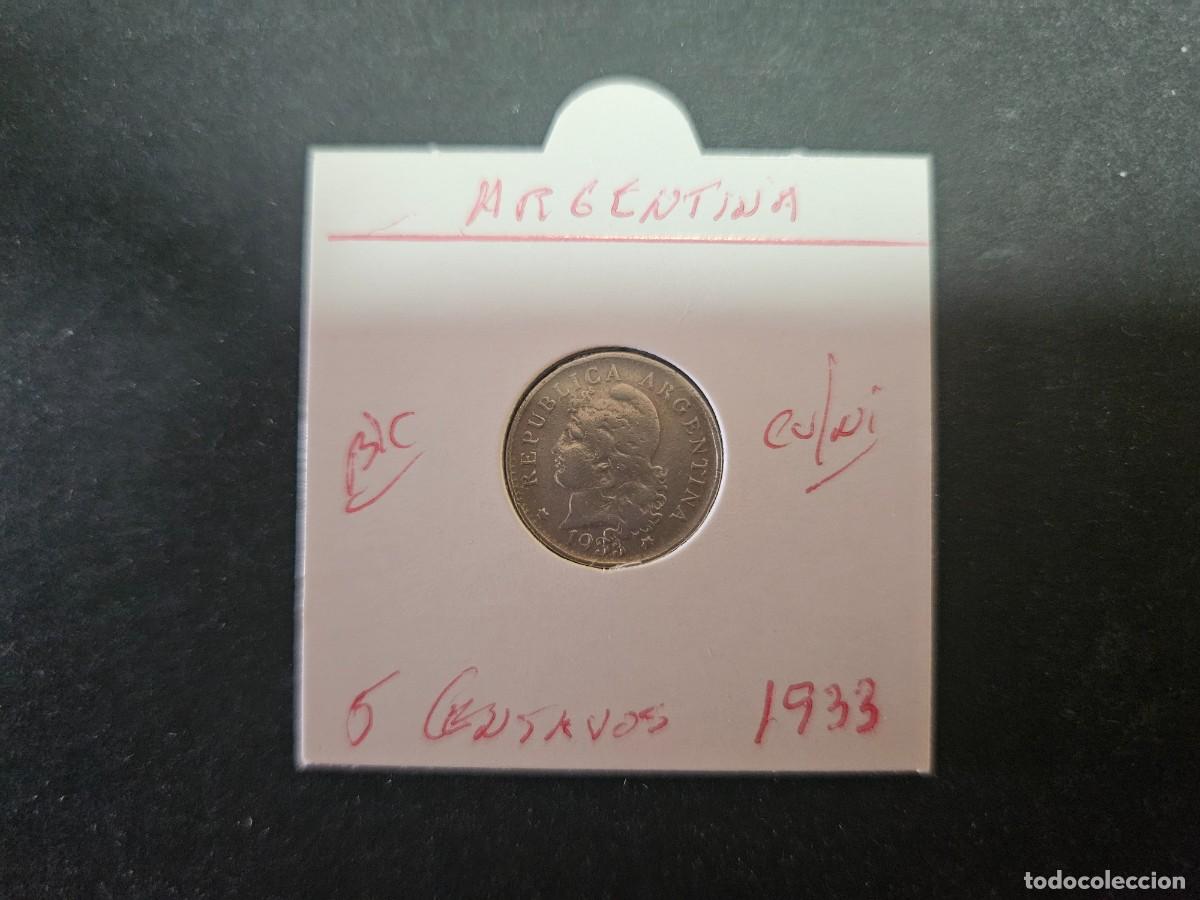 Monedas antiguas de Am&eacute;rica: ARGENTINA 5 CENTAVOS 1933 BC KM=34 (COBRE-NIQUEL)