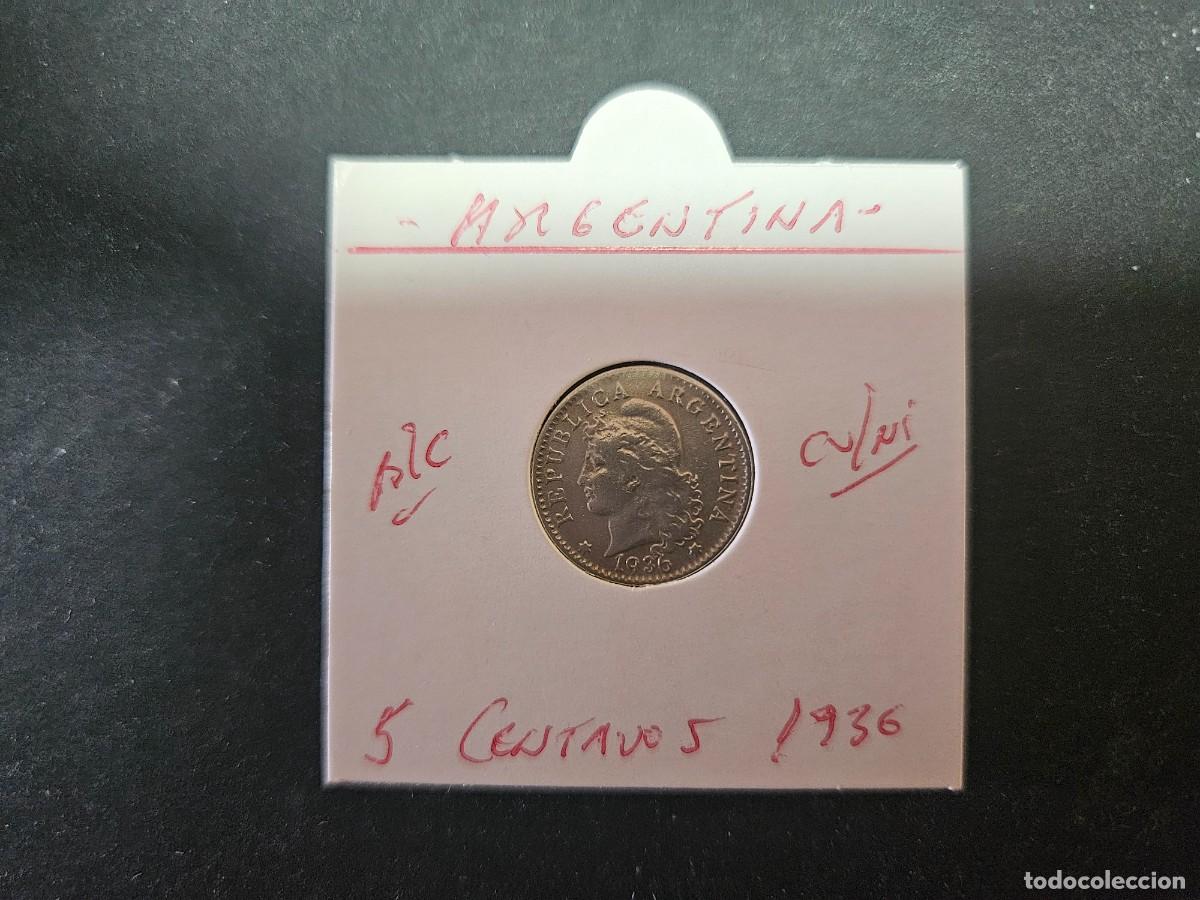 Monedas antiguas de Am&eacute;rica: ARGENTINA 5 CENTAVOS 1936 BC KM=34 (COBRE-NIQUEL)