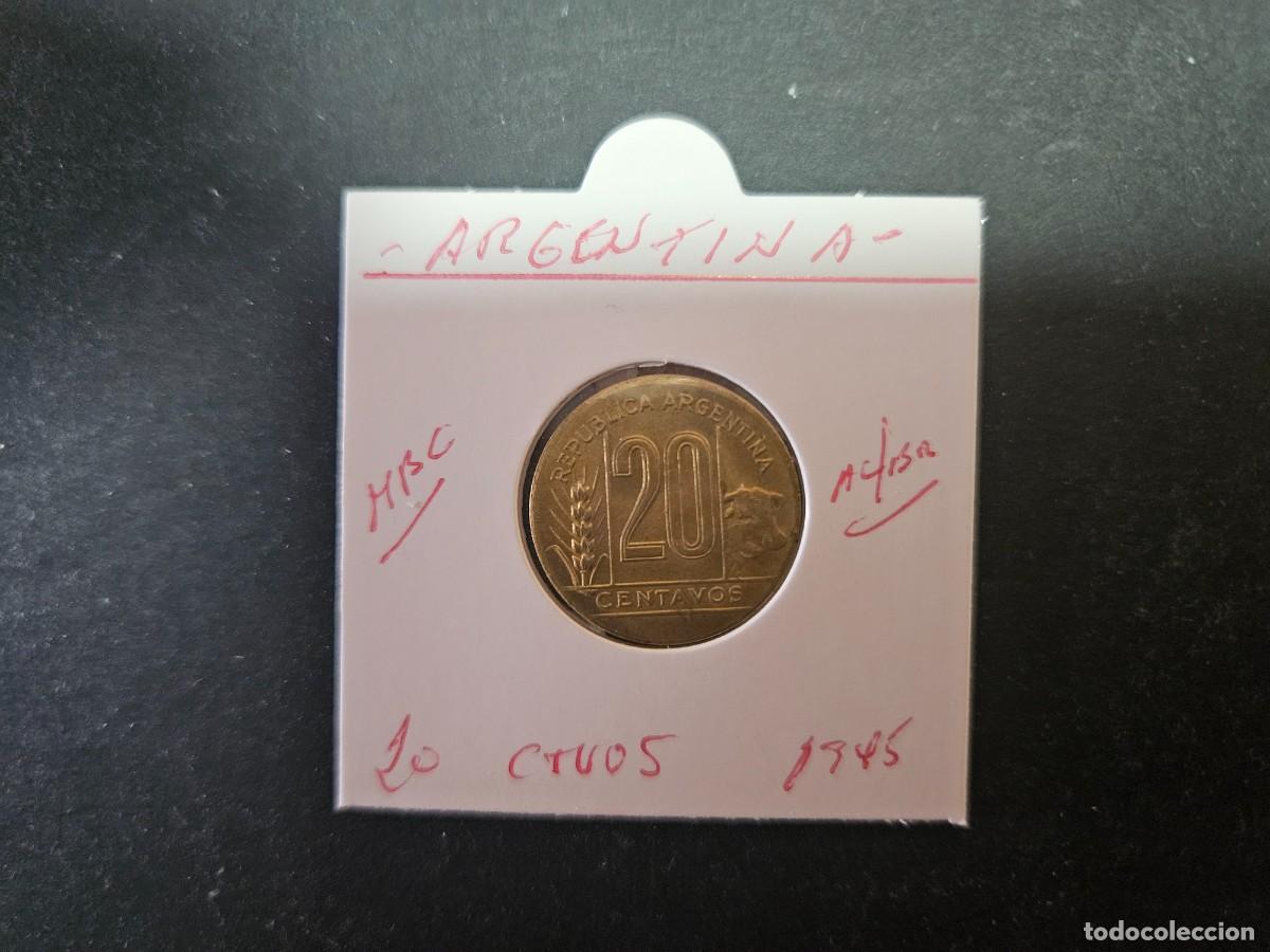Monedas antiguas de Am&eacute;rica: ARGENTINA 20 CENTAVOS 1945 MBC KM=42 (ALUMINIO-BRONCE)