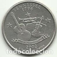 Monedas antiguas de Am&eacute;rica: USA - QUARTER CUARTO DOLLAR - 2002 P - TENNESSEE - FOTOS