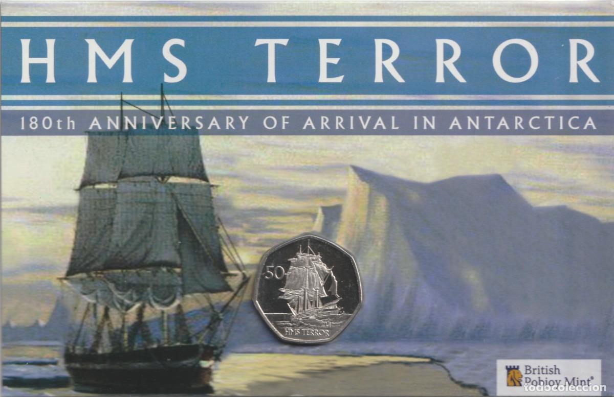 Monedas antiguas de Am&eacute;rica: Territorio Ant&aacute;rtico Brit&aacute;nico 50 peniques, HMS Terror 2021 KM# 43