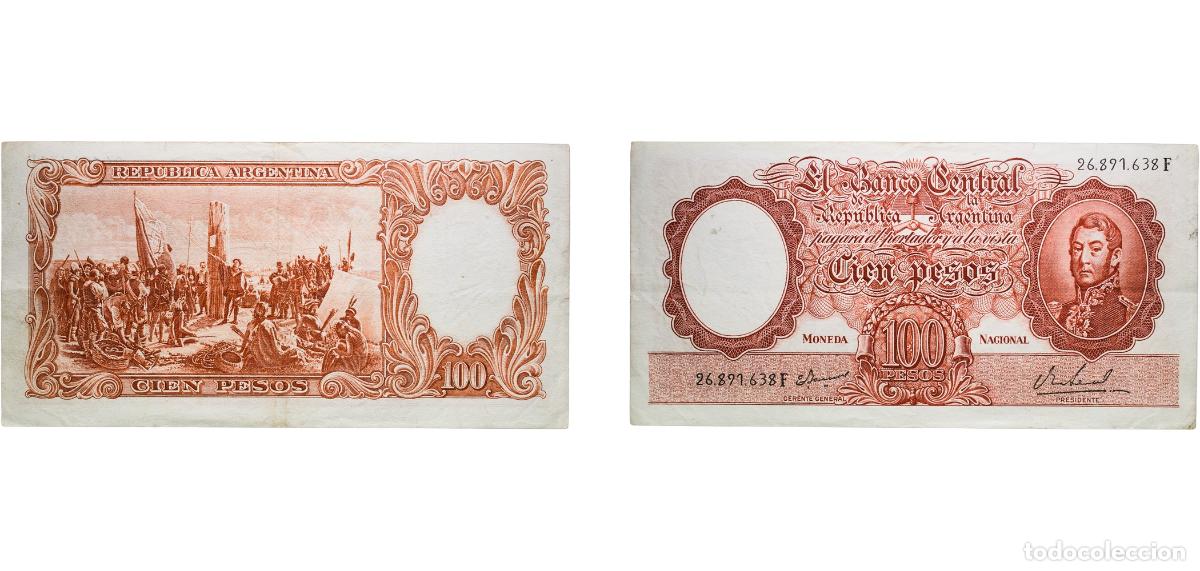 Monedas antiguas de Am&eacute;rica: Argentina Federal Republic ND (1967) 100 Pesos Paper (Chalcographic) XF Bottero 2078 Colantonio 50