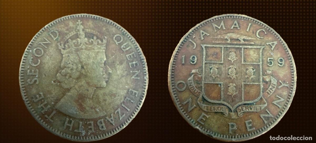 Monedas antiguas de Am&eacute;rica: Jamaica 1 penique &middot; 1959