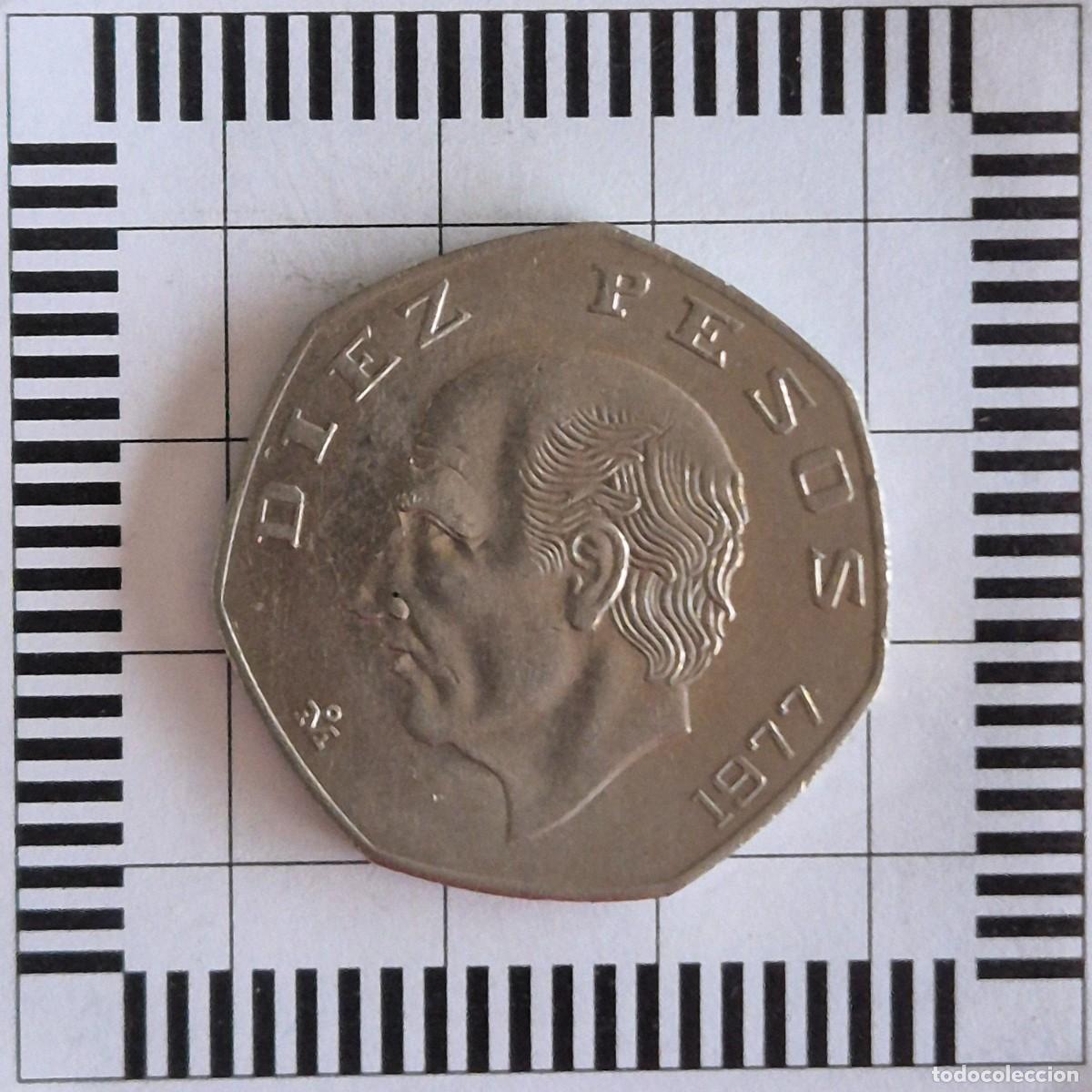 Monedas antiguas de Am&eacute;rica: 10 PESOS, M&Eacute;XICO. 1977 (KM#497.1).