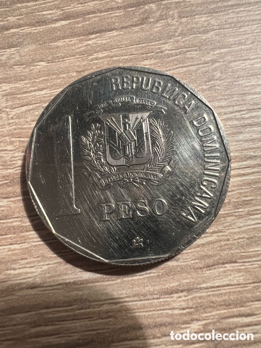 Monedas antiguas de Am&eacute;rica: 1 peso de la Rep&uacute;blica Dominicana de 1989