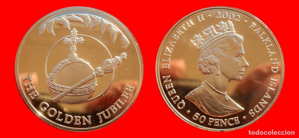 Monedas antiguas de Am&eacute;rica: 50 PENIQUES PENCE 2002 SIN CIRCULAR ISLAS MALVINAS FALKLAND-9626SC